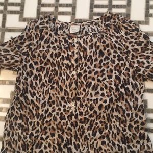 Jcrew crewcurs leopard shirt size 6/7